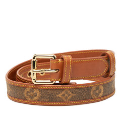 ルイ ヴィトン モノグラム ティセ ベルト サイズ:85/34 ブラウン PVC レザー レディース LOUIS VUITTON 【中古】