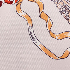 エルメス カレ90 Mon Ami Pierrot 私の友達ピエロ スカーフ 大判スカーフ レッド系 ホワイト系 シルク レディース HERMES 中古
