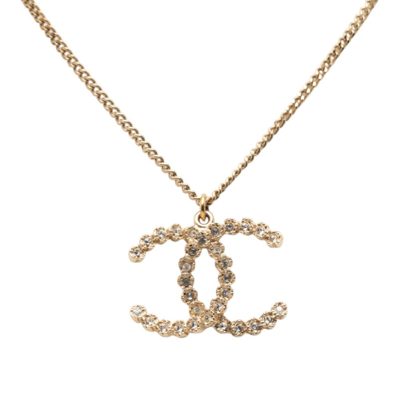 シャネル ココマーク ネックレス ゴールド メッキ ラインストーン レディース CHANEL 【中古】