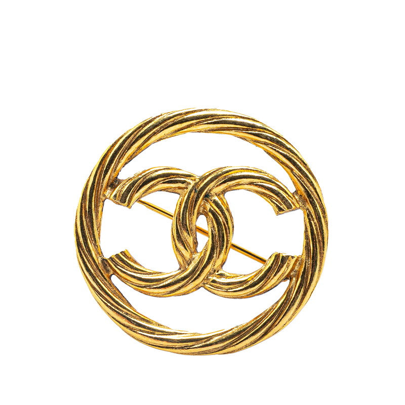 シャネル ココマーク ラウンド ブローチ ゴールド メッキ レディース CHANEL 【中古】