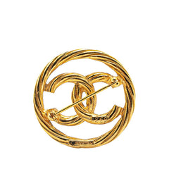 シャネル ココマーク ラウンド ブローチ ゴールド メッキ レディース CHANEL 【中古】