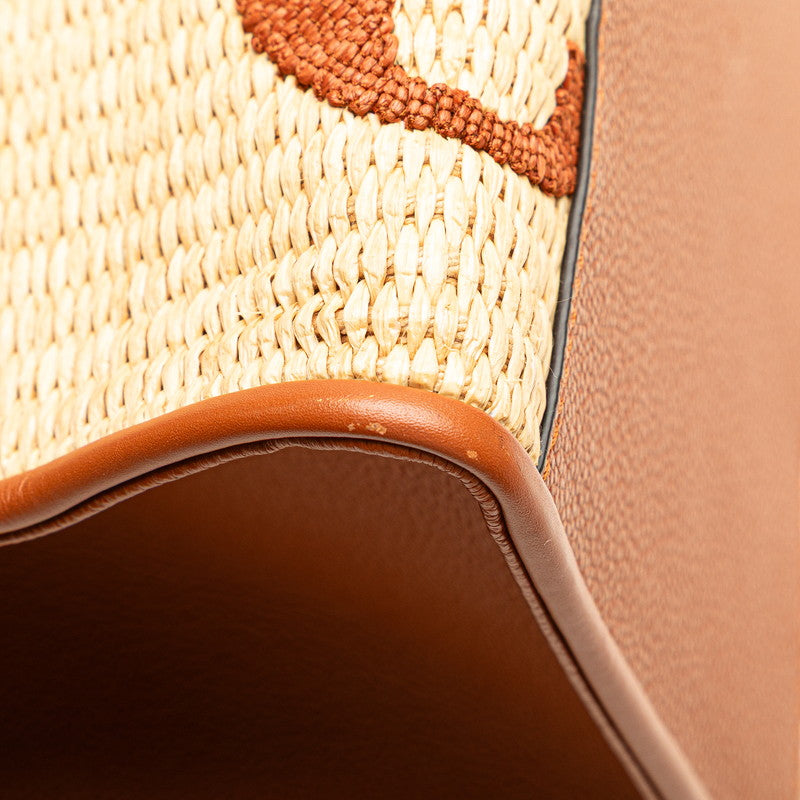 ルイ ヴィトン オンザゴーGM ハンドバッグ トートバッグ M57644 ベージュ ブラウン ラフィア レザー レディース LOUIS VUITTON 【中古】