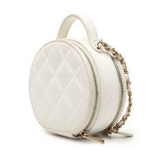シャネル マトラッセ ココマーク ハンドバッグ チェーン ショルダーバッグ ホワイト レザー レディース CHANEL 【中古】