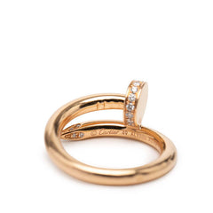 カルティエ ジュストアンクル リング 指輪 #49 K18PG ピンクゴールド ダイヤモンド レディース CARTIER 【中古】