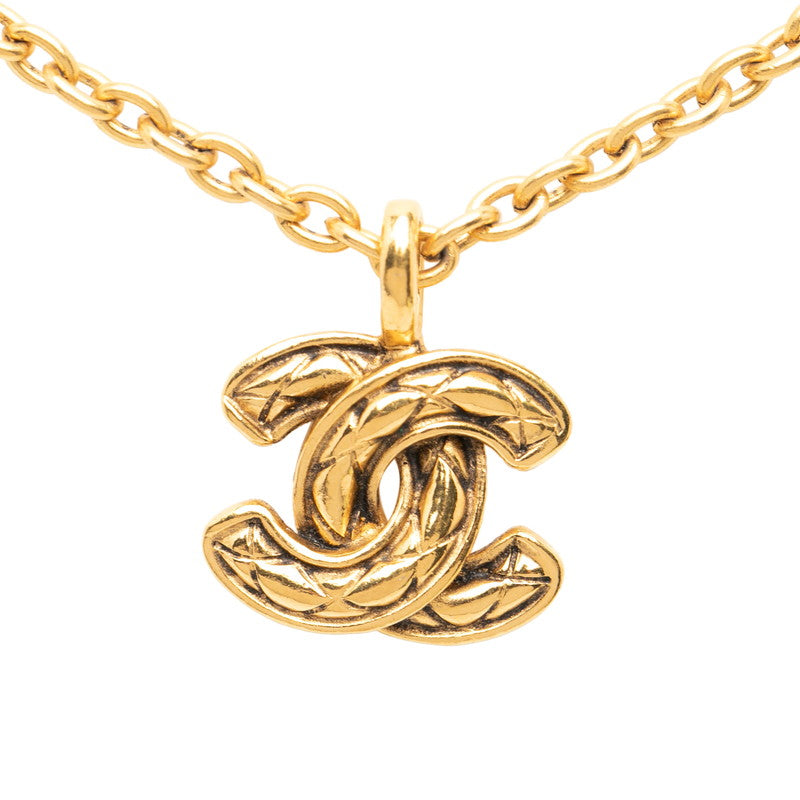 シャネル ココマーク マトラッセ ネックレス ゴールド メッキ レディース CHANEL 【中古】