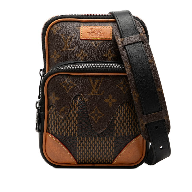 ルイ ヴィトン ×NIGO ダミエジャイアント アマゾンスリングバッグ 斜め掛け ショルダーバッグ N40379 ブラウン ブラック PVC レザー レディース LOUIS VUITTON 【中古】