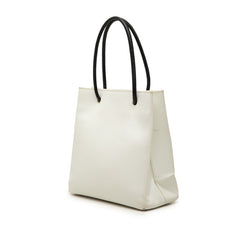 バレンシアガ ショッピング トートXXS ハンドバッグ ショルダーバッグ 2WAY 572411 ホワイト ブラック レザー レディース BALENCIAGA 【中古】