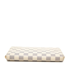 ルイ ヴィトン ダミエ アズール ジッピー オーガナイザー 長財布 N60012 ホワイト PVC レザー レディース LOUIS VUITTON 【中古】