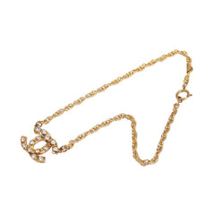 シャネル ココマーク ネックレス ゴールド メッキ ラインストーン レディース CHANEL 【中古】