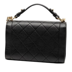 シャネル マトラッセ クリックラベル ハンドバッグ チェーン ショルダーバッグ ブラック レザー レディース CHANEL 【中古】