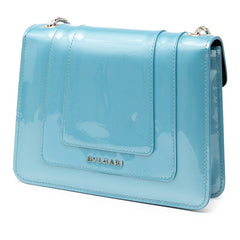 ブルガリ セルペンティ フォーエバー チェーン ショルダーバッグ ブルー レザー レディース BVLGARI 【中古】