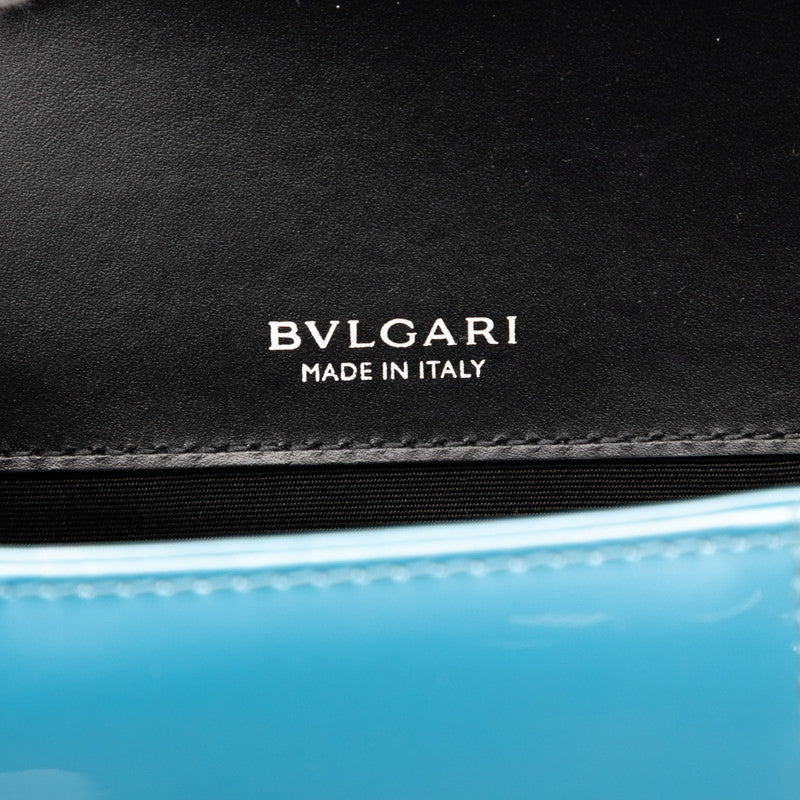 ブルガリ セルペンティ フォーエバー チェーン ショルダーバッグ ブルー レザー レディース BVLGARI 【中古】