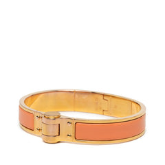 エルメス シャニエール M バングル オレンジ ゴールド メッキ レディース HERMES 中古