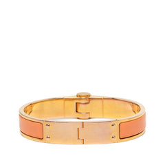 エルメス シャニエール M バングル オレンジ ゴールド メッキ レディース HERMES 中古