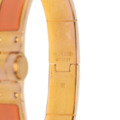 エルメス シャニエール M バングル オレンジ ゴールド メッキ レディース HERMES 中古