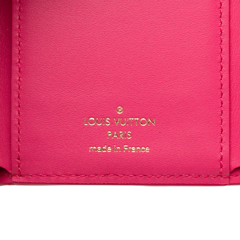 ルイ ヴィトン ナノグラム ポルトフォイユ ヴィクトリーヌ 二つ折り財布 M82234 ローズ カーフレザー レディース LOUIS VUITTON 【中古】