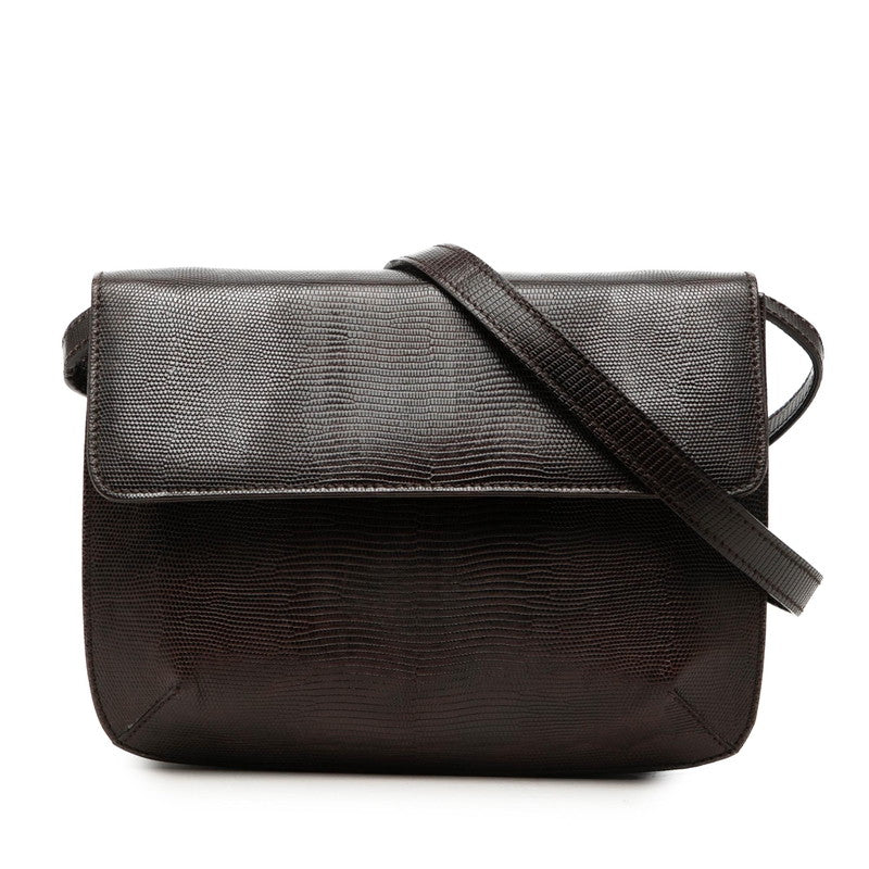 サルヴァトーレフェラガモ 斜め掛け ショルダーバッグ DK-216192 ダークブラウン ゴールド レザー レディース Salvatore Ferragamo 【中古】
