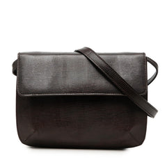 サルヴァトーレフェラガモ 斜め掛け ショルダーバッグ DK-216192 ダークブラウン ゴールド レザー レディース Salvatore Ferragamo 【中古】
