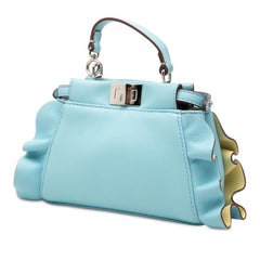 フェンディ マイクロ ピーカブー ハンドバッグ ショルダーバッグ 2WAY 8M0355 ブルー レザー レディース FENDI 【中古】