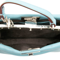 フェンディ マイクロ ピーカブー ハンドバッグ ショルダーバッグ 2WAY 8M0355 ブルー レザー レディース FENDI 【中古】