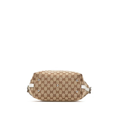 グッチ GGキャンバス シェリーライン トートバッグ 232970 ベージュ ホワイト キャンバス レザー レディース GUCCI 【中古】
