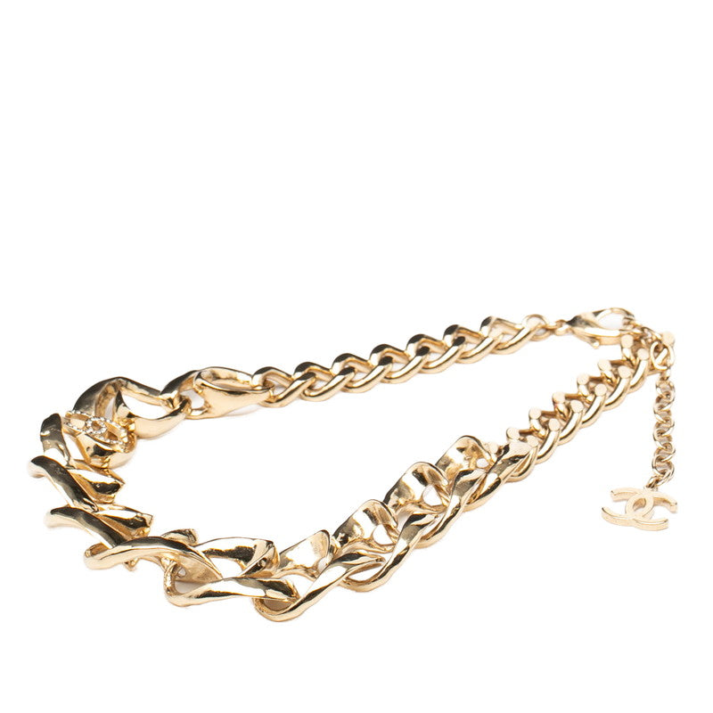 シャネル ココマーク ラインストーン チョーカー ネックレス ゴールド メッキ レディース CHANEL 【中古】