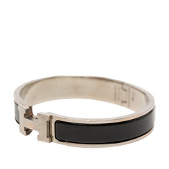 エルメス クリックH PM バングル ブレスレット シルバー ブラック メタル レディース HERMES 【中古】