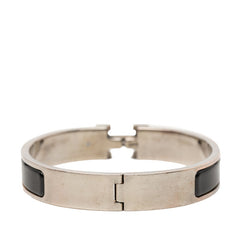 エルメス クリックH PM バングル ブレスレット シルバー ブラック メタル レディース HERMES 【中古】