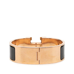 エルメス クリッククラックH PM ブレスレット バングル ゴールド ブラック メッキ エナメル レディース HERMES 【中古】