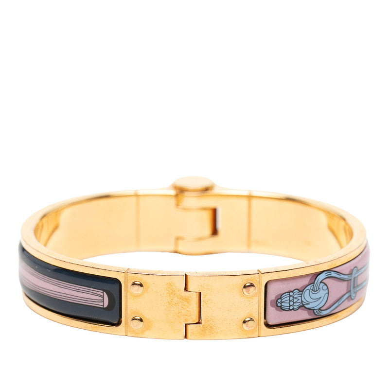 エルメス シャルニエールPM バングル ゴールド マルチカラー メッキ レディース HERMES 【中古】