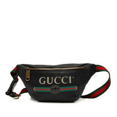 グッチ シェリーライン ボディバッグ ウエストバッグ 527792 ブラック レザー メンズ GUCCI 【中古】