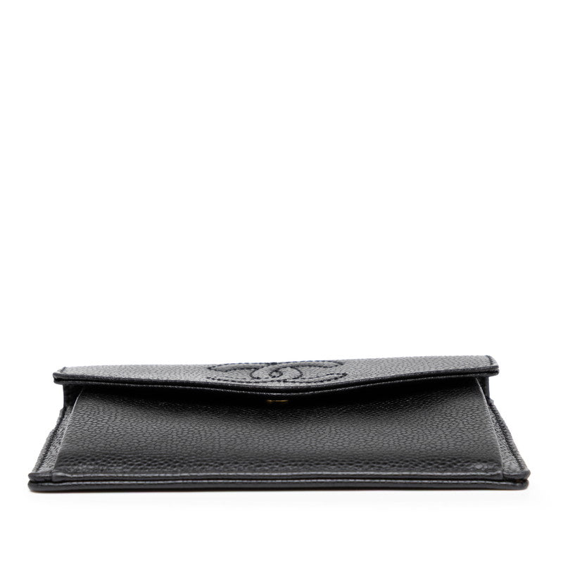 シャネル ココマーク ポーチ 財布 ブラック キャビアスキン レディース CHANEL 【中古】