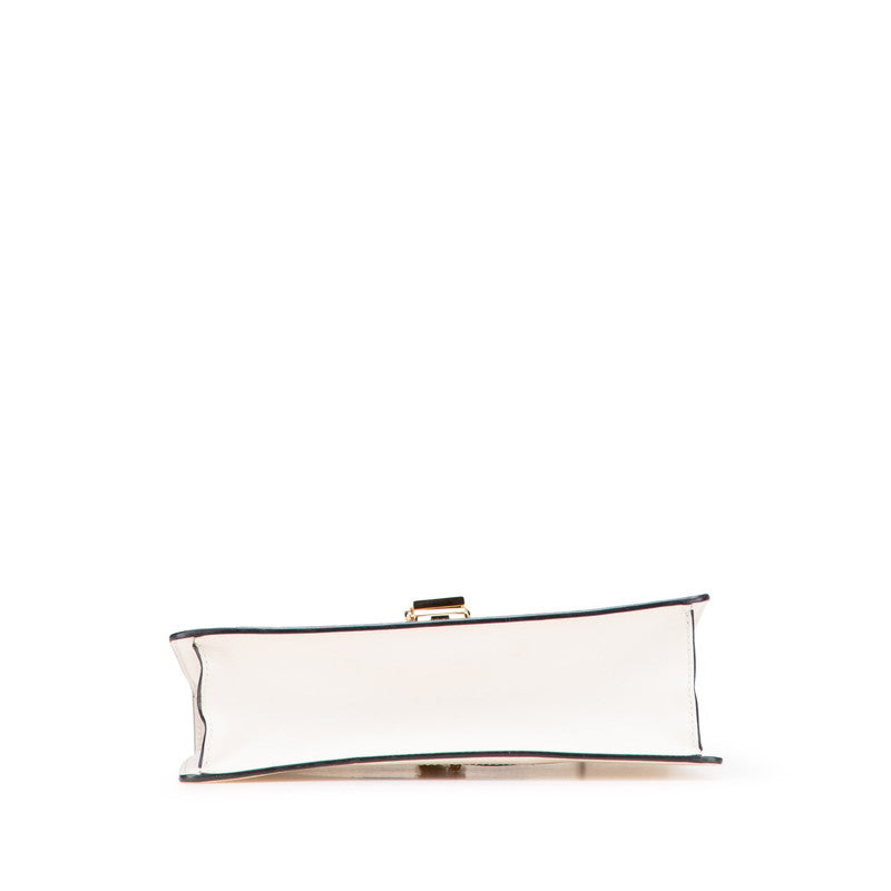 グッチ シルヴィ エンブロイダリー ハンドバッグ ショルダーバッグ 2WAY 421882 ホワイト レザー レディース GUCCI 【中古】