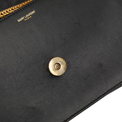 サンローラン ベティ スタッズ 斜め掛け チェーン ショルダーバッグ ブラック レザー レディース SAINT LAURENT 【中古】