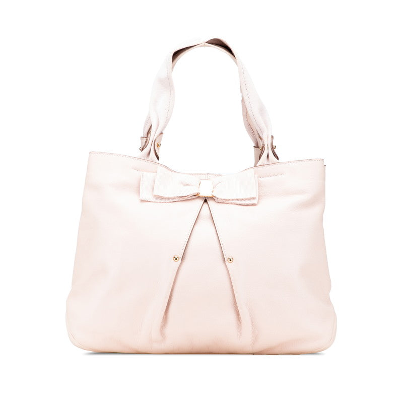 サルヴァトーレフェラガモ ヴァラリボン トートバッグ ハンドバッグ ピンク レザー レディース Salvatore Ferragamo 【中古】