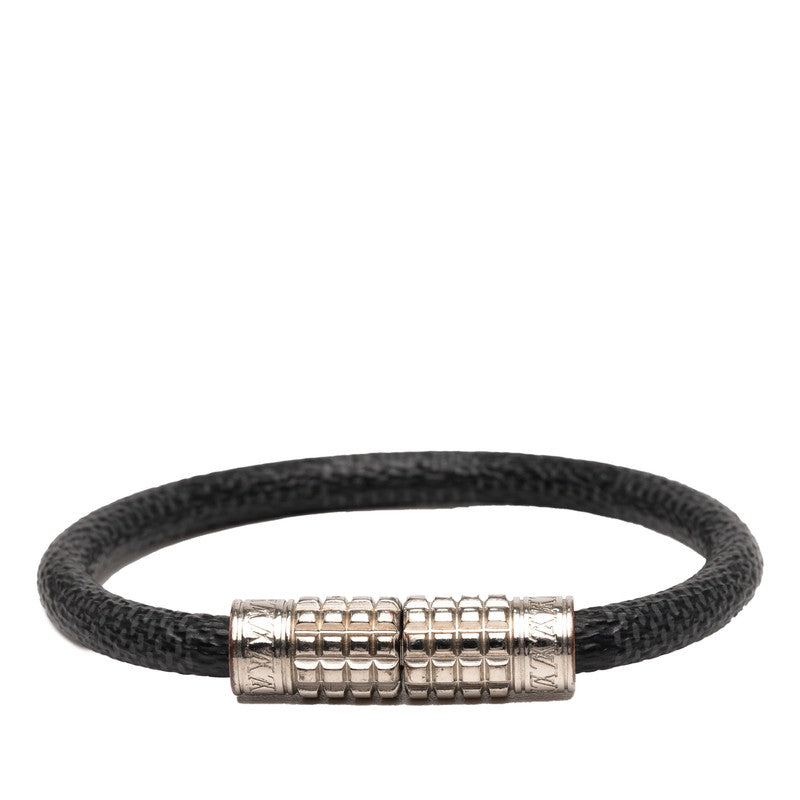 ルイ ヴィトン ダミエ グラフィット ブラスレ ディジット ブレスレット M6626D ブラック レザー メタル メンズ LOUIS VUITTON 【中古】