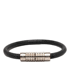 ルイ ヴィトン ダミエ グラフィット ブラスレ ディジット ブレスレット M6626D ブラック レザー メタル メンズ LOUIS VUITTON 【中古】