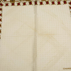 シャネル 宝石 ジュエリー スカーフ ホワイト アイボリー マルチカラー シルク レディース CHANEL 【中古】