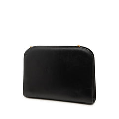 サルヴァトーレフェラガモ ガンチーニ チェーン ショルダーバッグ 210587 ブラック ゴールド レザー レディース Salvatore Ferragamo 中古