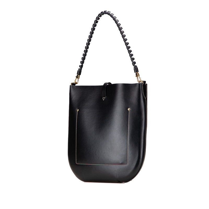 バーバリー TBロゴ ワンショルダーバッグ ブラック レザー レディース BURBERRY 【中古】