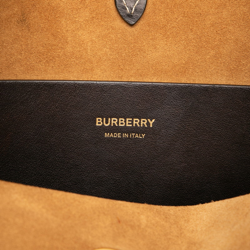 バーバリー TBロゴ ワンショルダーバッグ ブラック レザー レディース BURBERRY 【中古】