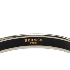 エルメス エマイユPM カレーシュ バングル ブラック シルバー メタル レディース HERMES 中古