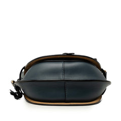 ロエベ アナグラム ゲート デュアル ミニ 斜めかけ ショルダーバッグ ネイビー レザー レディース LOEWE 中古