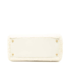 シャネル ココマーク ハンドバッグ ショルダーバッグ 2WAY ホワイト ボア レザー レディース CHANEL 【中古】