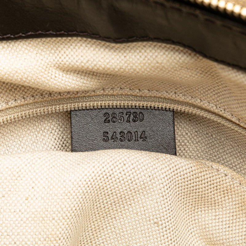 グッチ GGキャンバス スーキー トートバッグ ショルダーバッグ 2WAY 285730 ベージュ ブラウン キャンバス レザー レディース GUCCI 【中古】