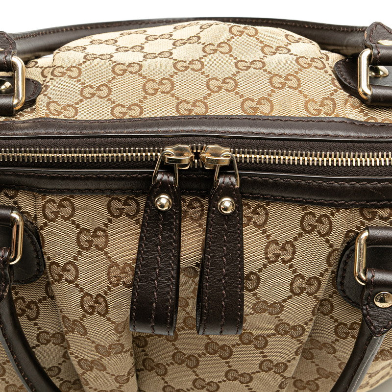 グッチ GGキャンバス スーキー トートバッグ ショルダーバッグ 2WAY 285730 ベージュ ブラウン キャンバス レザー レディース GUCCI 【中古】