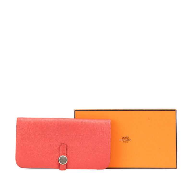 エルメス ドゴンロング 長財布 ローズキャンディ ピンク系 トゴ レディース HERMES 【中古】