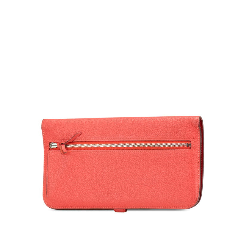エルメス ドゴンロング 長財布 ローズキャンディ ピンク系 トゴ レディース HERMES 【中古】