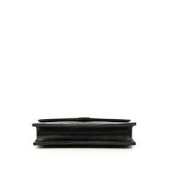 サンローラン カサンドラ 斜め掛け チェーン ショルダーバッグ ウォレット ブラック レザー レディース SAINT LAURENT 中古