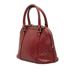 グッチ マイクログッチシマ ハンドバッグ ショルダーバッグ 2WAY 449654 レッド レザー レディース GUCCI 【中古】